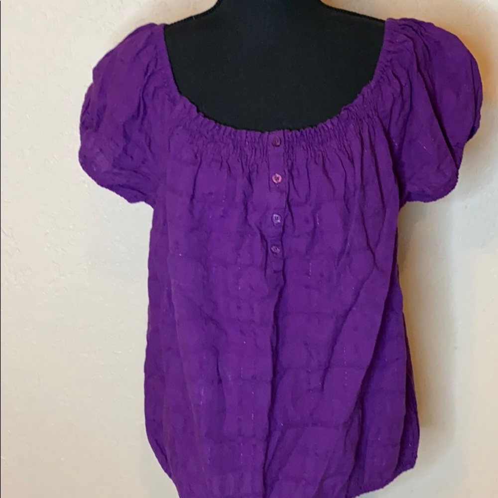 NWOT purple peasant blouse